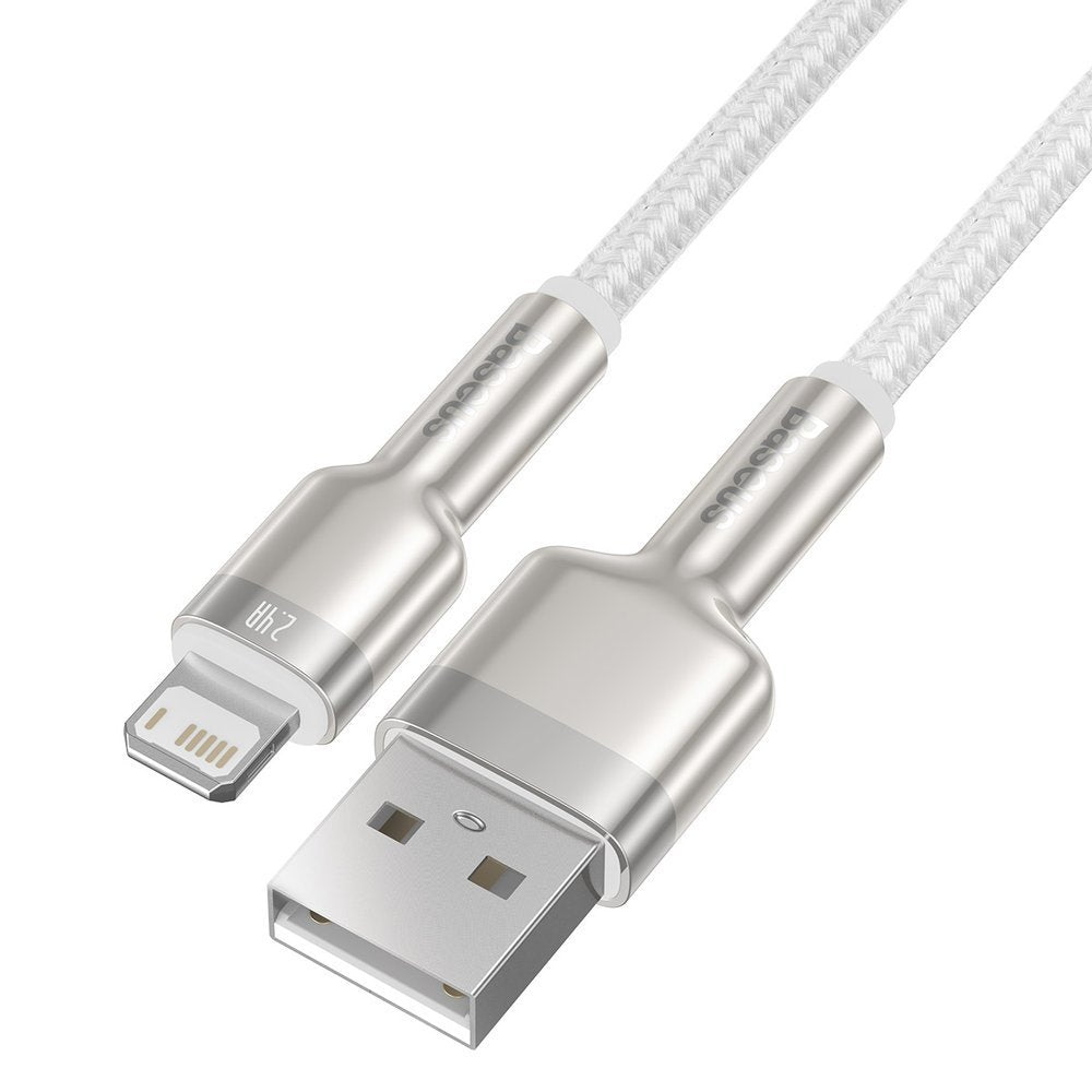 Baseus Cafule Metal Cable Lightning 2.4A - Καλώδιο Δεδομένων και Φόρτισης Lightning 2M - White - CALJK - B02