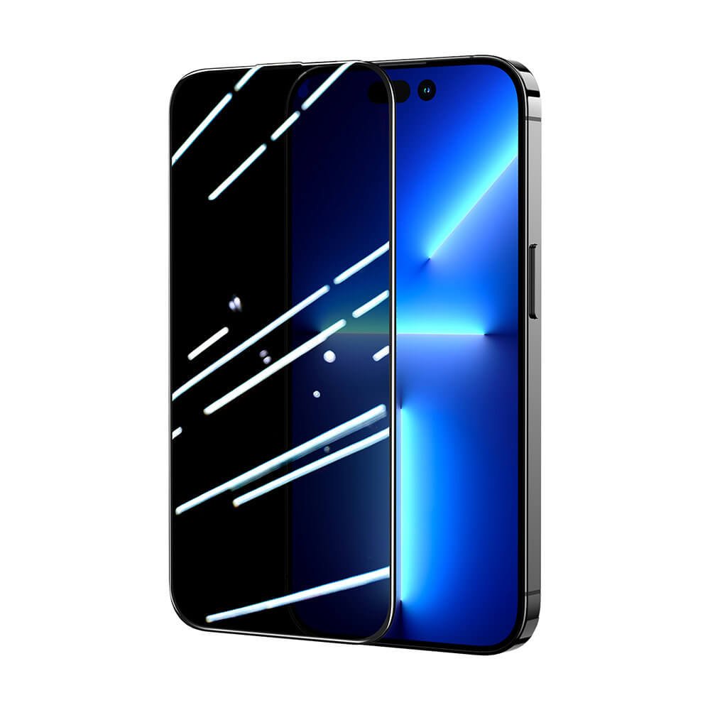 Joyroom iPhone 14 Pro Knight Series 2.5D Privacy TG 9H Full Screen Tempered Glass Αντιχαρακτικό Γυαλί Οθόνης - Black - JR - P02