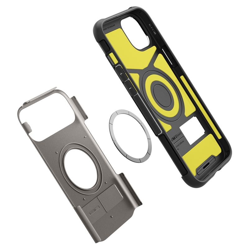 Spigen iPhone 15 Slim Armor Mag Σκληρή Θήκη με Stand και MagSafe - Gunmetal
