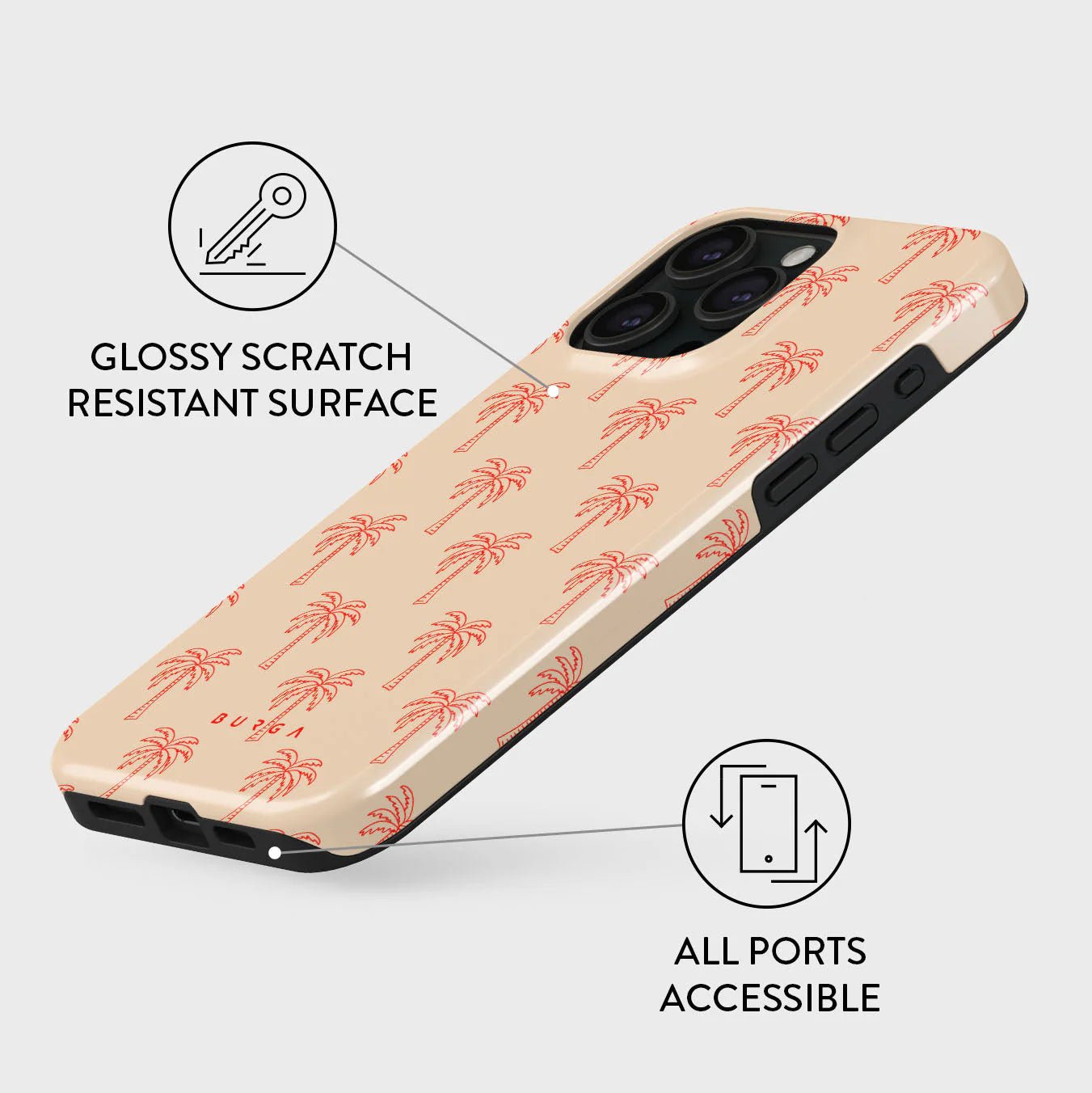 Burga iPhone 15 Pro Fashion Tough MagSafe Σκληρή Θήκη με MagSafe - Happy Hour