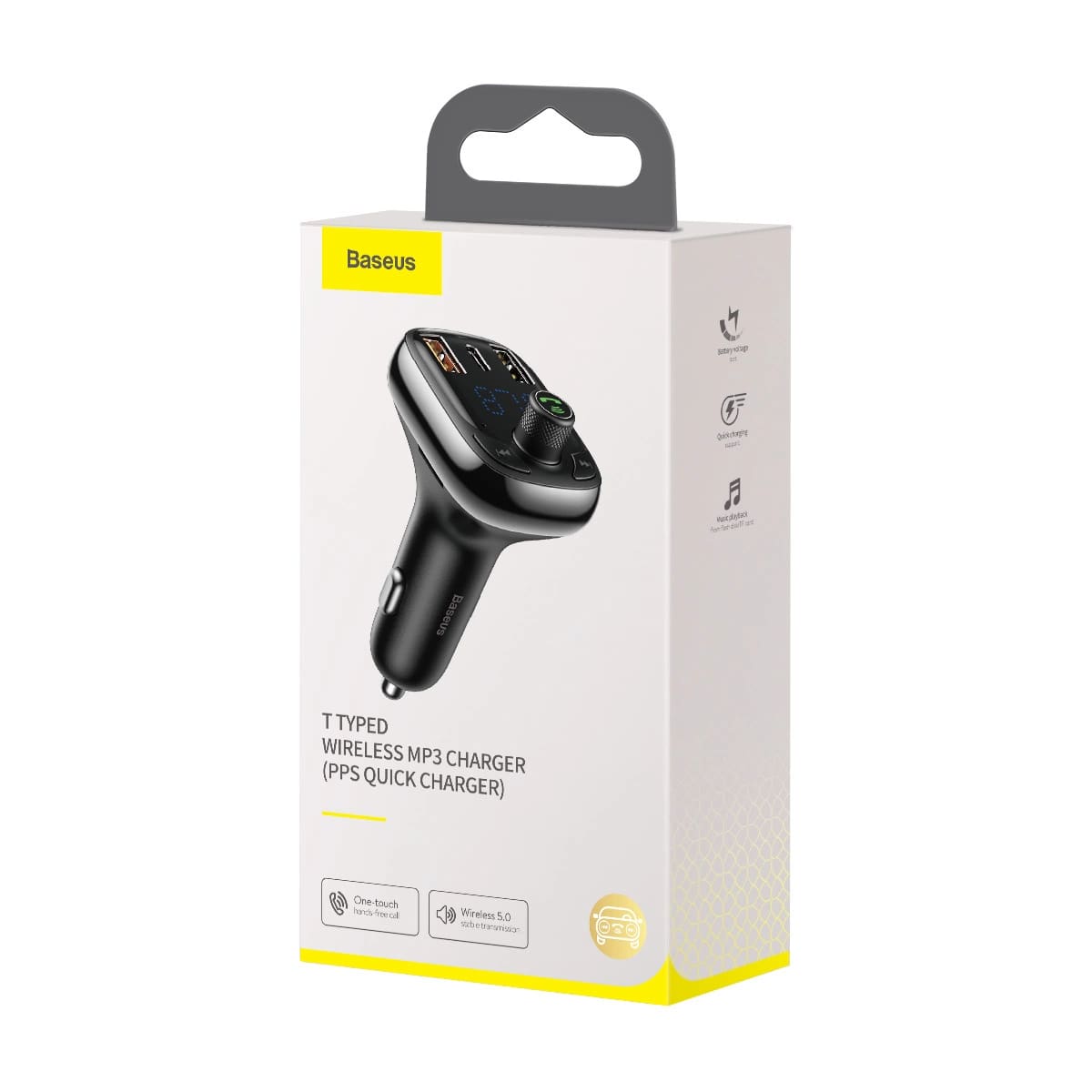 Baseus T Typed S - 13 Overseas Edition Car FM Transmitter για Αναπαραγωγή Μουσικής / Handsfree Κλήσεις / Φόρτιση Κινητών στο Αυτοκίνητο PD QC 3.0 - Black - CCMT000101