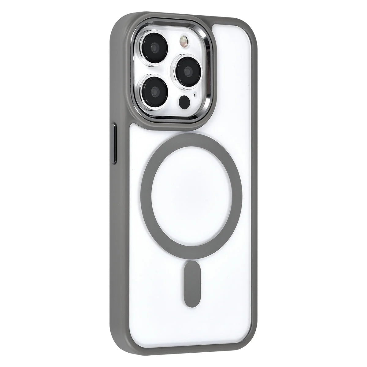 Tuniq iPhone 15 Pro - MagSafe Σκληρή Θήκη με Πλαίσιο Σιλικόνης - Γκρι / Διάφανη