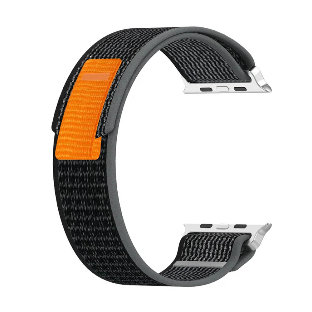 Techsuit Λουράκι Apple Watch 2/3/4/5/6/7/8/9/10/11 - SE (1/2/3) - 38/40/41/42mm Watchband W039 Nylon - Black / Gray