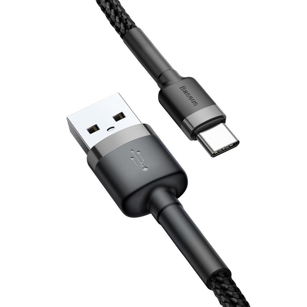Baseus Cafule Cable Type - C QC 3.0 3A - Καλώδιο Γρήγορης Φόρτισης Type - C 0,5M - Black / Grey - CATKLF - AG1