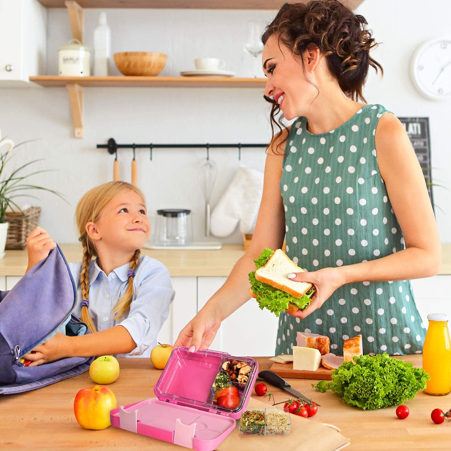 Navaris Bento Box for Kids Δοχείο Αποθήκευσης Τροφής για Παιδιά BPA Free - Dark Pink - 49877.01.08