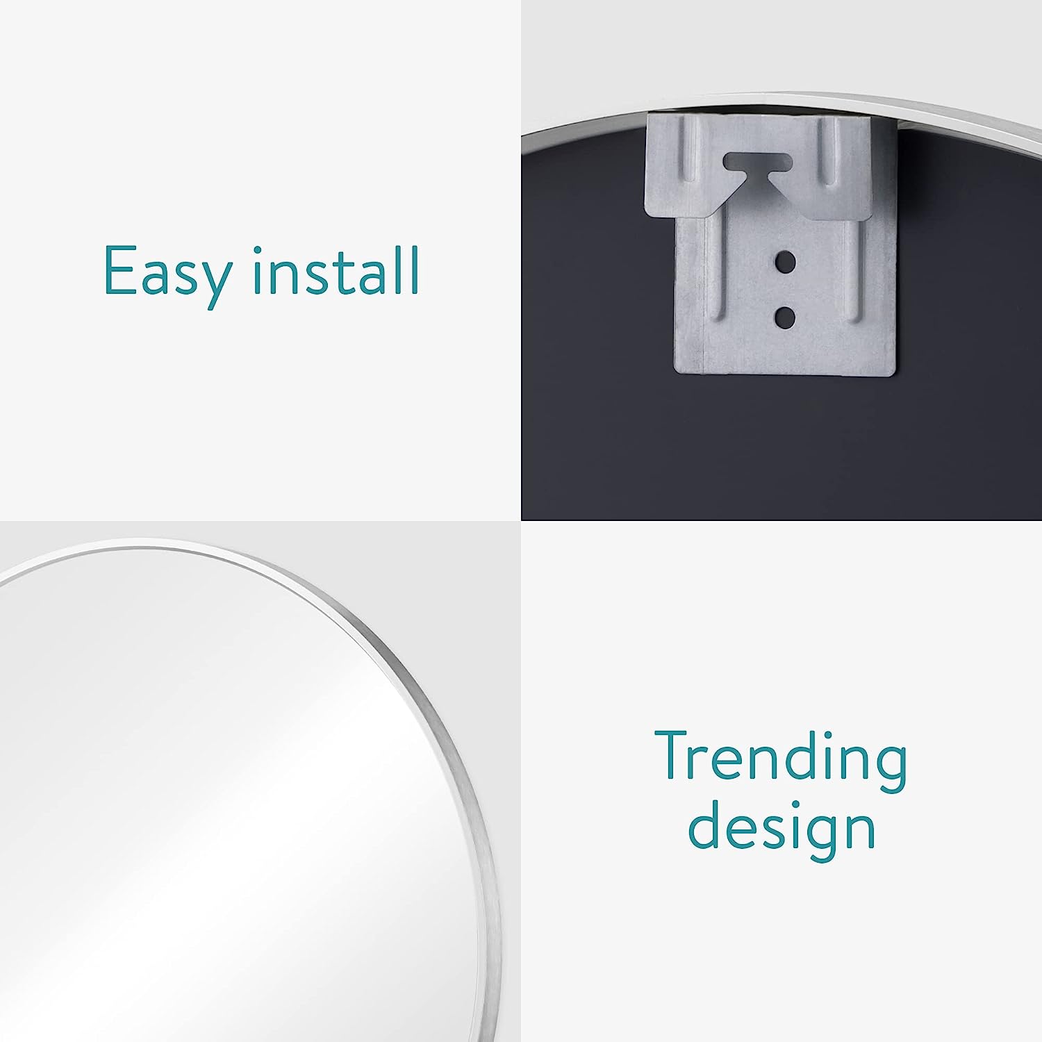 Navaris Στρογγυλός Καθρέπτης Τοίχου - 60 cm - Silver - 60870.35