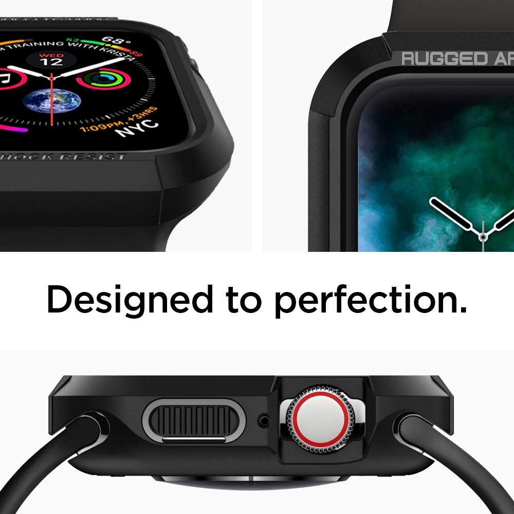 Spigen Θήκη Apple Watch 4 / 5 / 6 / SE / SE 2 44mm Rugged Armor - Black