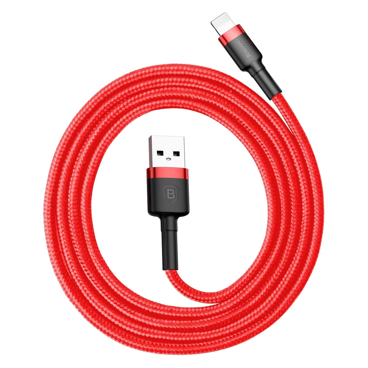 Baseus Kevlar Lightning Quick Charge Cable - Υψηλής Ταχύτητας Καλώδιο Lightning Γρήγορης Φόρτισης 2.4A 1M - Red - CALKLF - B09