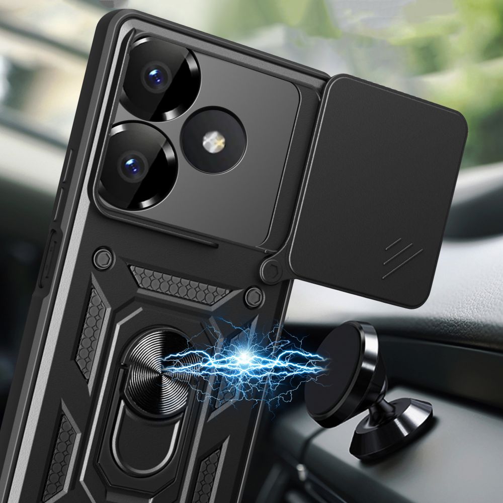 Tech - Protect Xiaomi Redmi 13 Camshield Pro Σκληρή Θήκη με Πλαίσιο Σιλικόνης και Δαχτυλίδι Συγκράτησης - Black