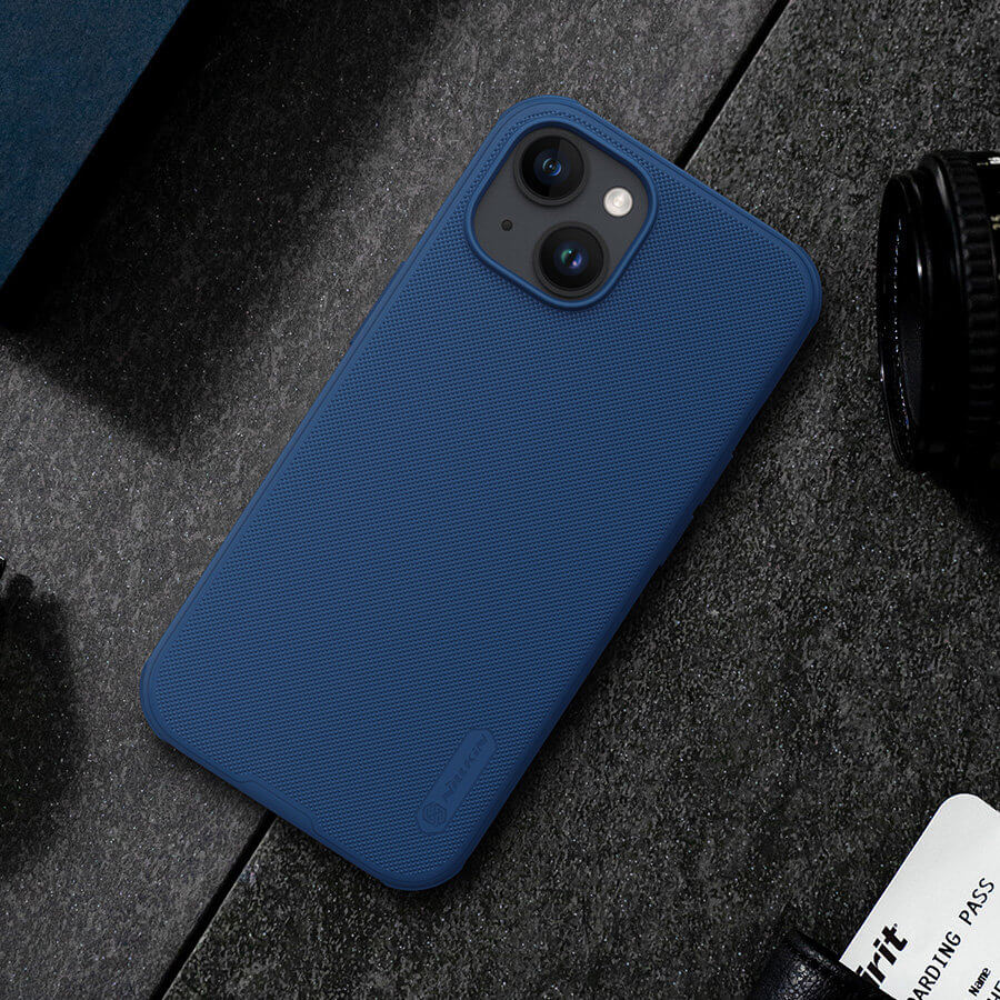 Nillkin iPhone 15 Pro Max Super Frosted Shield Pro Σκληρή Θήκη με Πλαίσιο Σιλικόνης - Blue