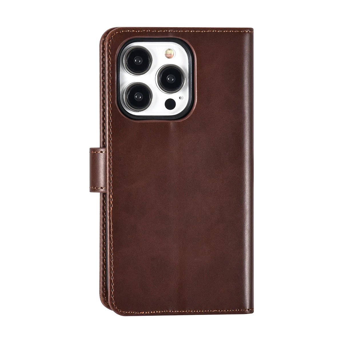 Tuniq iPhone 15 Pro - 2 σε 1 - Θήκη Πορτοφόλι από Δερματίνη με Αποσπώμενη Θήκη - Καφέ
