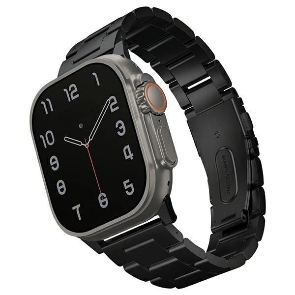 Uniq Λουράκι Apple Watch 2 / 3 / 4 / 5 / 6 / 7 / 8 / 9 / SE / ULTRA 1 / ULTRA 2 - 42 / 44 / 45 / 49 mm από Ανοξείδωτο Ατσάλι Osta - Black