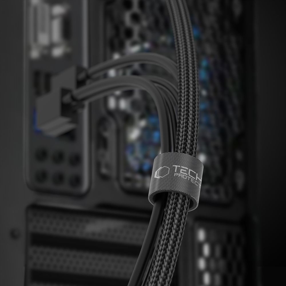 Tech - Protect Επαναχρησιμοποιούμενο Δεματικό Καλωδίων με Velcro - 300cm - Black