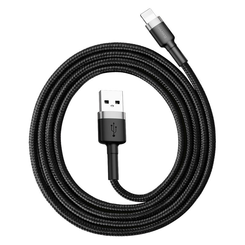 Baseus Cafule Cable Lightning 2.4A - Καλώδιο Δεδομένων και Φόρτισης Lightning 1M για iPhone - Black / Grey - CALKLF - BG1