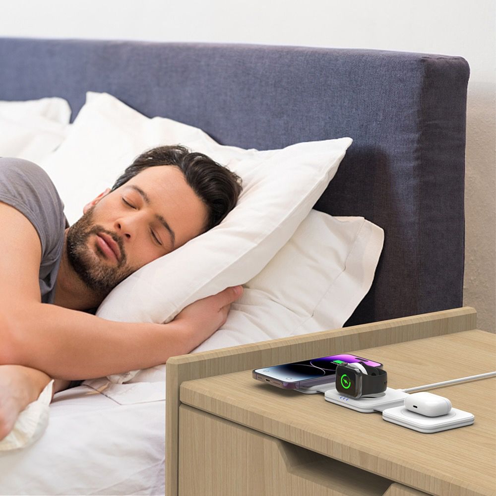 Tech - Protect QI15W - A24 3in1 Ασύρματος Μαγνητικός Φορτιστής MagSafe - White