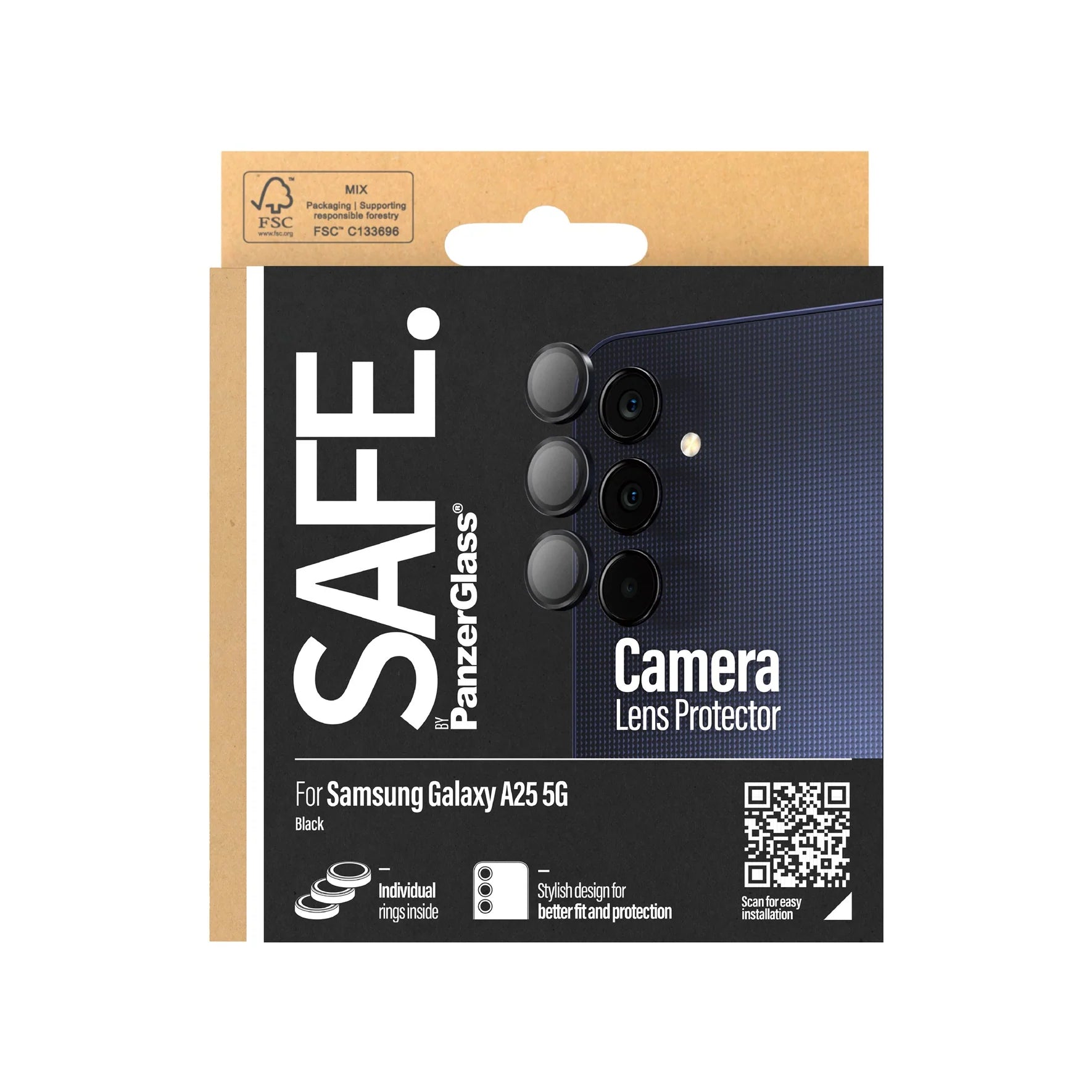 Safe by PanzerGlass Samsung Galaxy A25 5G Camera Lens Protector Αντιχαρακτικό Γυαλί για την Κάμερα - Black