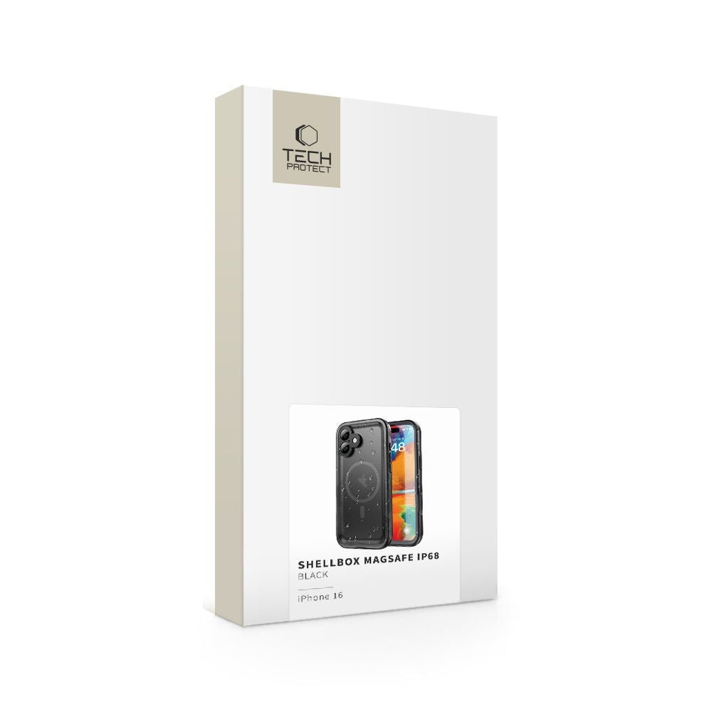 Tech - Protect iPhone 16 Shellbox IP68 Αδιάβροχη Θήκη με Κορδόνι και MagSafe - Black