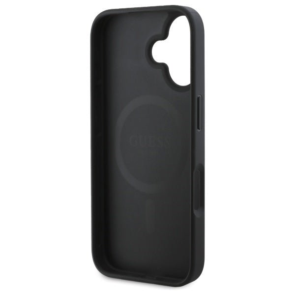 Guess iPhone 16 - 4G Small Classic - MagSafe Θήκη με Επένδυση Συνθετικού Δέρματος - Black - GUHMP16SP4SM4MK