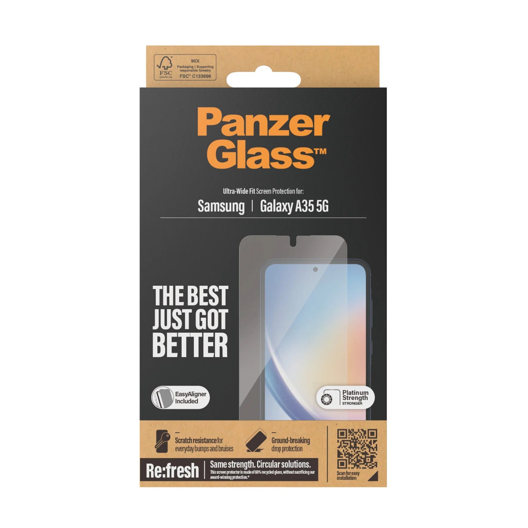 PanzerGlass Samsung Galaxy A35 5G - Ultra - Wide Fit Easy Aligner Case Friendly Αντιχαρακτικό Γυαλί Οθόνης - Διάφανο