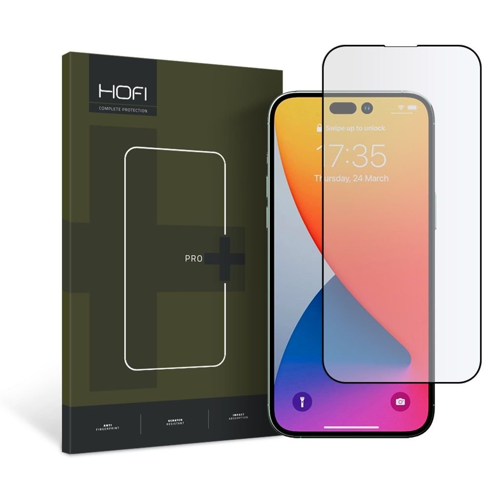 Hofi iPhone 14 Pro Glass + 0.3mm 2.5D 9H Full Screen Tempered Glass Αντιχαρακτικό Γυαλί Οθόνης - Black