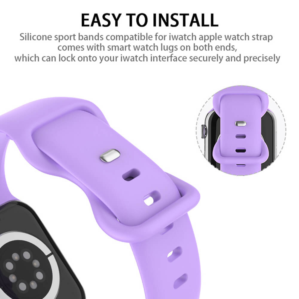 Techsuit W031 Λουράκι Apple Watch 4/5/6/7/8/9/10/11 - SE (1/2/3) - ULTRA (1/2/3) - 44/45/46/49mm Watchband Λαστιχένιο - Purple