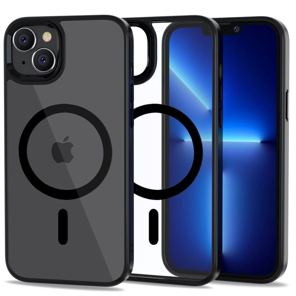 Tech - Protect iPhone 14 MagMat Σκληρή Θήκη με Πλαίσιο Σιλικόνης και MagSafe - Matte Black / Διάφανη