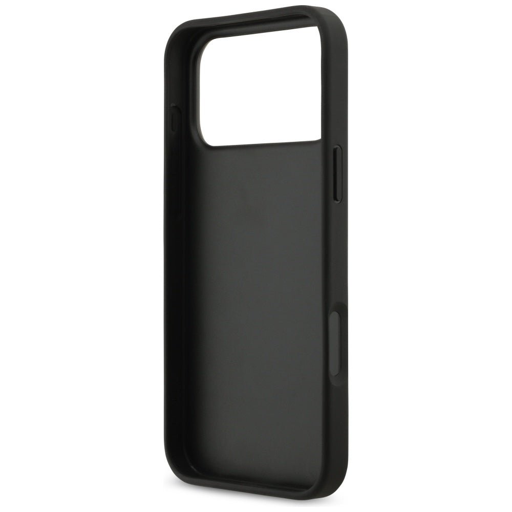 Guess iPhone 17 Pro Max - Grained Big 4G and Classic Logo - Σκληρή Θήκη με Επένδυση από Οικολογικό Δέρμα - Black - GUHCP17MPGT4MBK