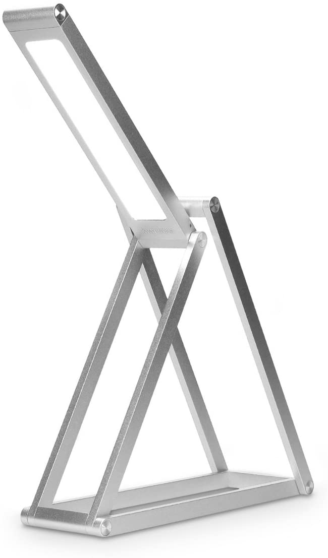 KW LED Folding Desk Lamp Επαναφορτιζόμενο Αναδιπλούμενο Μεταλλικό Φωτιστικό με καλώδιο Micro USB - Silver - 40590.35