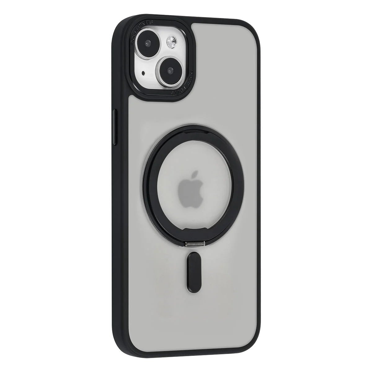 Tuniq iPhone 15 Plus / 14 Plus - Σκληρή MagSafe Θήκη με Περιστρεφόμενο Δαχτυλίδι Συγκράτησης - Ημιδιαφανή / Μαύρη