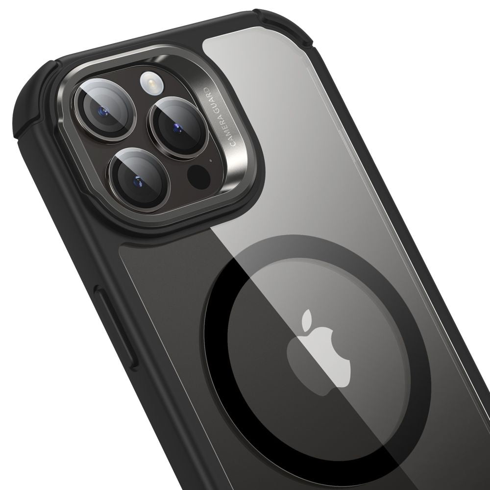 ESR iPhone 15 Pro Max Armor Tough Kickstand Halolock MagSafe Σκληρή Θήκη με Προστασία Οθόνης / Κάμερας και Stand - Διάφανη / Black