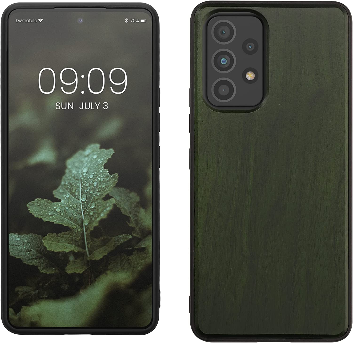 KW Samsung Galaxy A53 5G Θήκη από Φυσικό Ξύλο - Dark Green - 57997.80