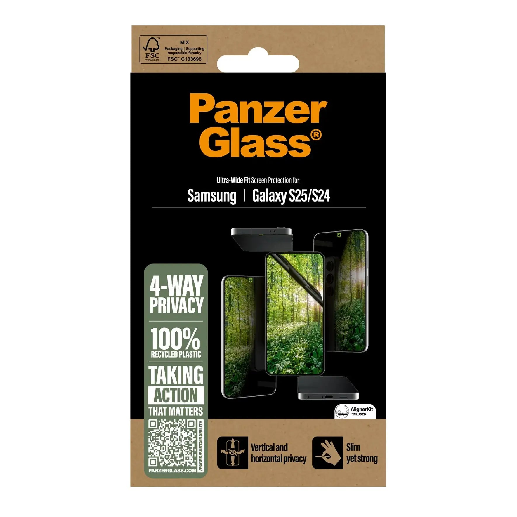 PanzerGlass Samsung Galaxy S24 / S25 Eco Matrix Ultra - Wide Fit Privacy Προστατευτική Mεμβράνη Οθόνης - Διάφανη / Black
