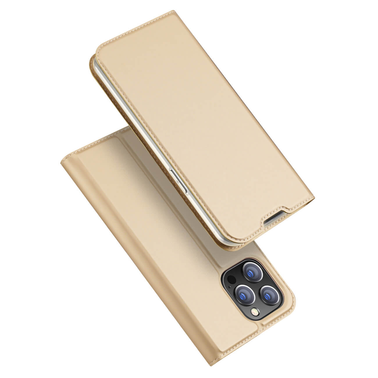 Dux Ducis iPhone 14 Pro Max Flip Stand Case Θήκη Βιβλίο - Gold