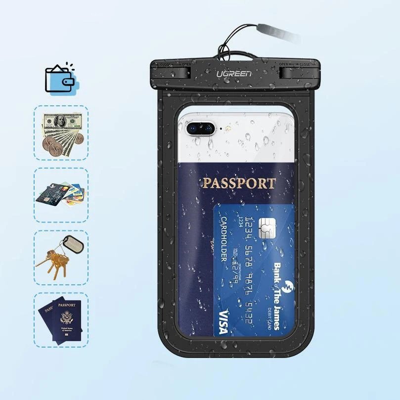 Ugreen LP186 Universal Αδιάβροχη Θήκη για Smartphones 6.0'' - Clear / Black