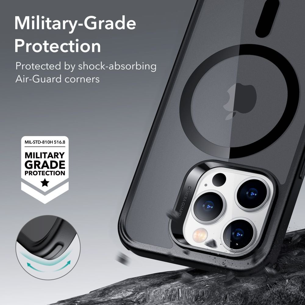 ESR iPhone 14 Pro Max Classic Hybrid Halolock Σκληρή Θήκη με Πλαίσιο Σιλικόνης και MagSafe - Frosted Black