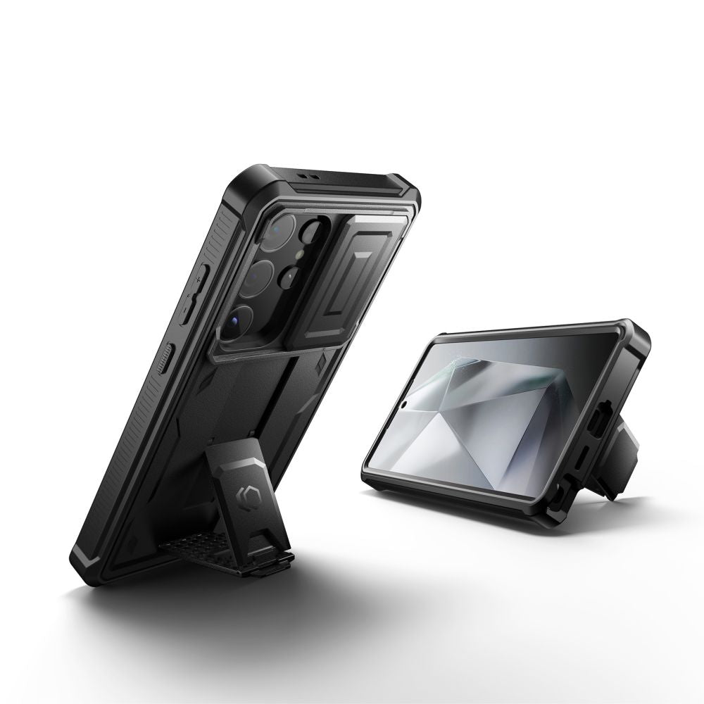 Tech - Protect Samsung Galaxy S24 Ultra Kevlar Cam+ Θήκη 360 Full Body με Προστασία για την Οθόνη και την Κάμερα και Stand - Black