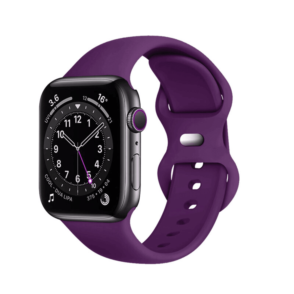 Techsuit W031 Λουράκι Apple Watch 2/3/4/5/6/7/8/9/10/11 - SE (1/2/3) - 38/40/41/42mm Watchband Λαστιχένιο - Dark Purple