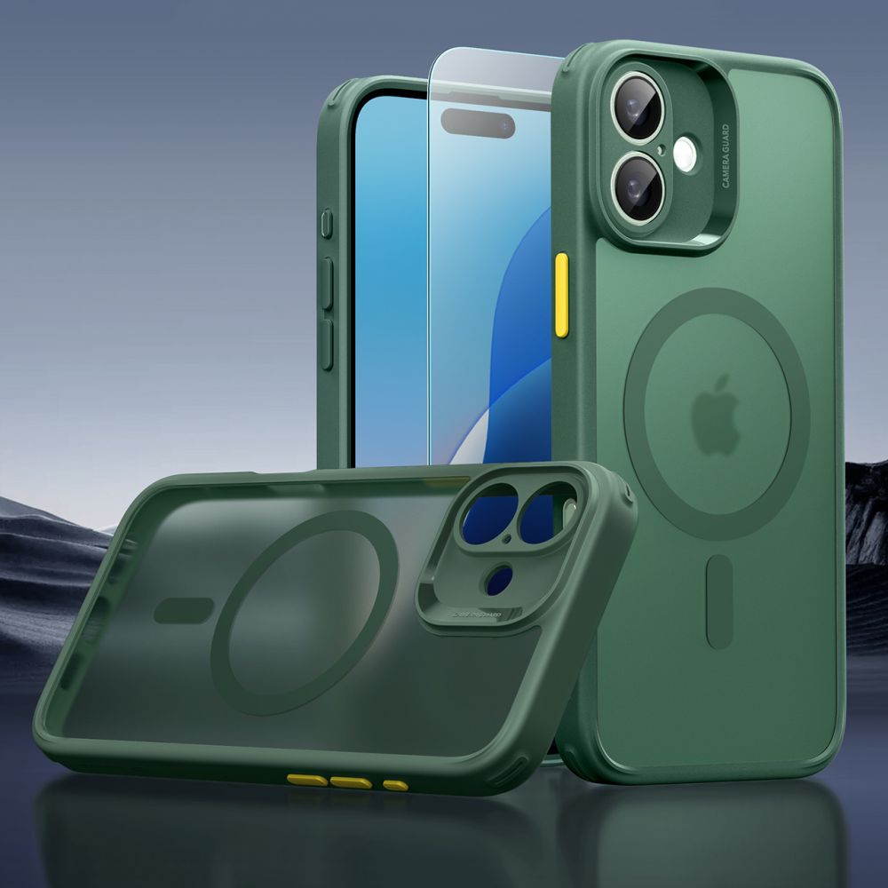 ESR iPhone 16 - Classic Pro Halolock - Σετ με 1 Αντιχαρακτικό Γυαλί Οθόνης και Θήκη MagSafe - Frosted Green