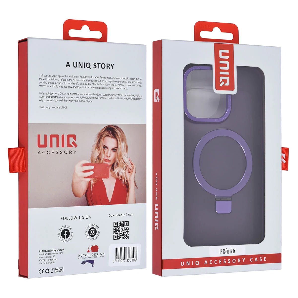 Tuniq iPhone 15 Pro Max - MagSafe Σκληρή Θήκη με Δαχτυλίδι Συγκράτησης - Purple
