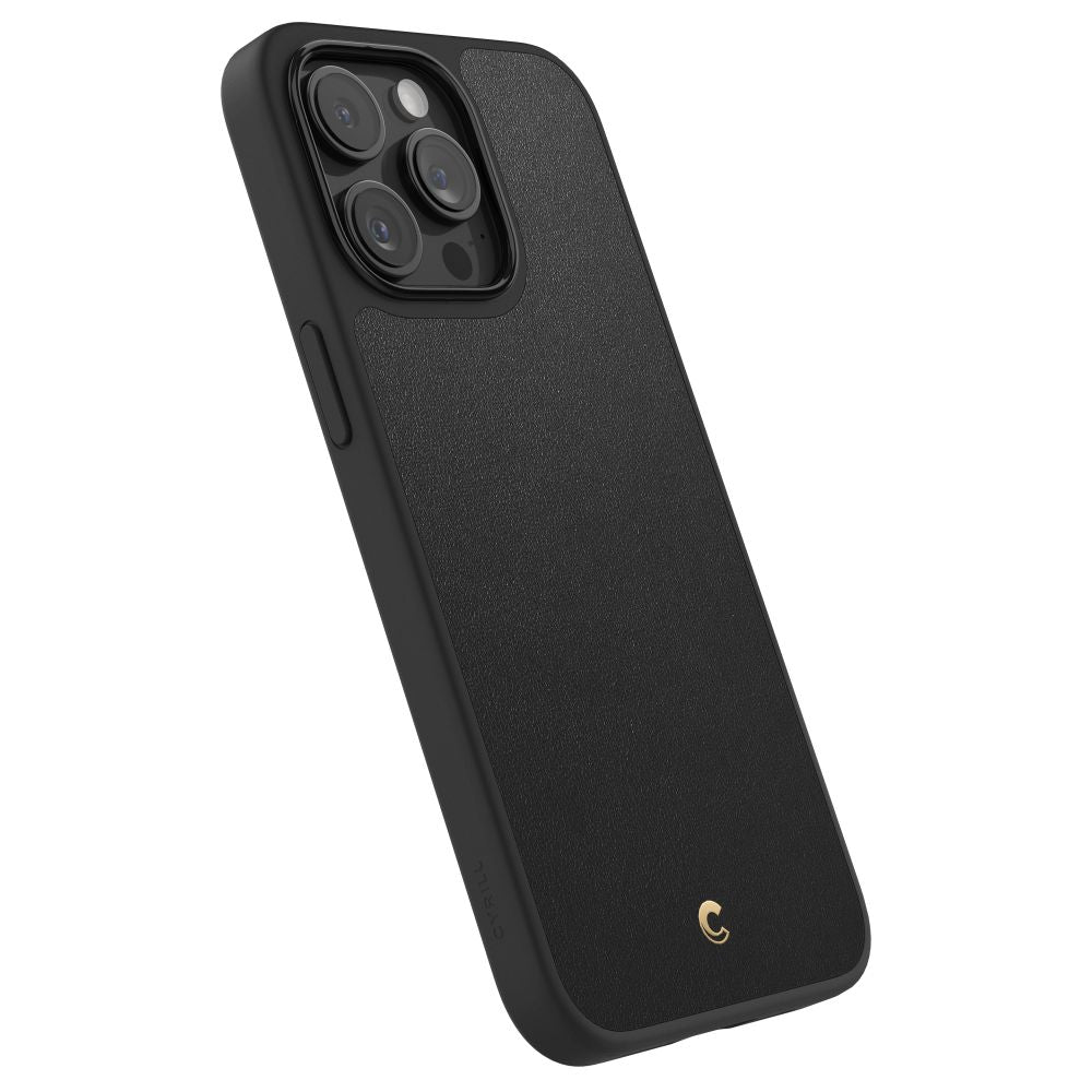 Spigen Cyrill iPhone 15 Pro Kajuk Mag Θήκη με Επένδυση Συνθετικού Δέρματος και MagSafe - Black