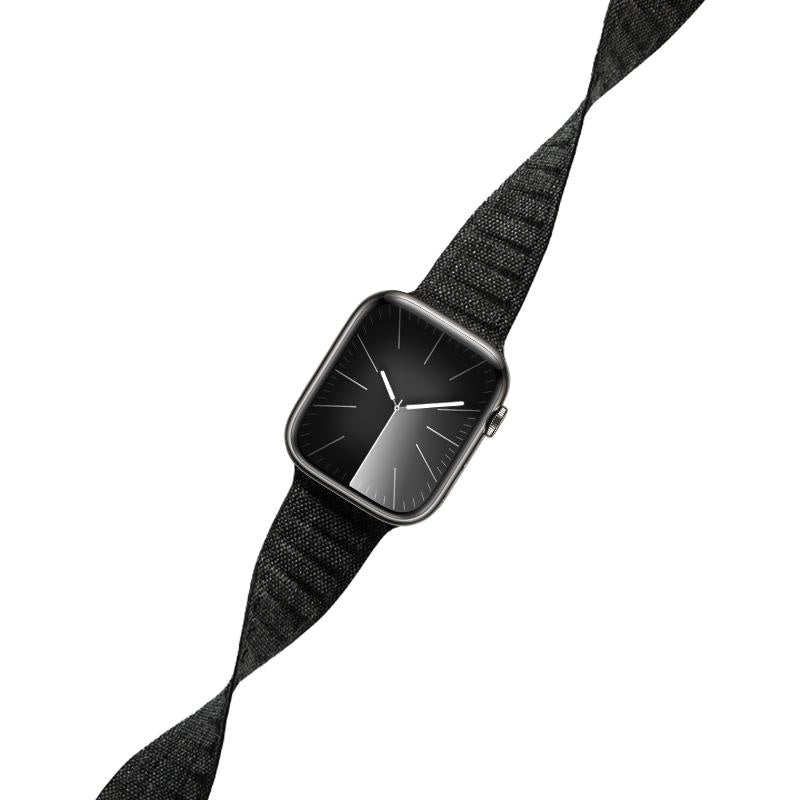 Crong Λουράκι Apple Watch 4/5/6/7/8/9/10/11 - SE (1/2/3) - ULTRA (1/2/3) - 44/45/46/49mm από Νάιλον - Melange - Black Melange