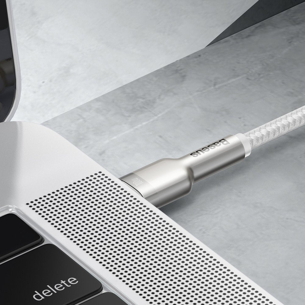 Baseus Cafule Series Metal Cable Type - C 5A PD 100W - Καλώδιο Γρήγορης Φόρτισης Type - C to Type - C 1M - White - CATJK - C02