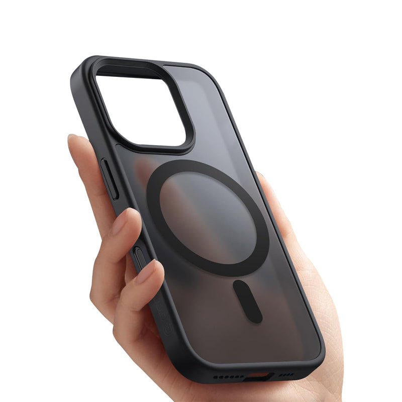 Crong iPhone 15 Hybrid Frost Mag - Σκληρή Θήκη με Πλαίσιο Σιλικόνης και MagSafe - Black