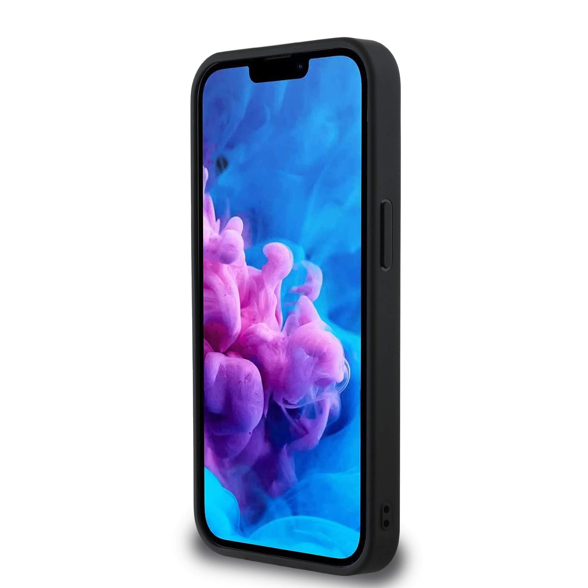 Red Bull iPhone 16e - Meshed Logo and Red Ring - MagSafe Σκληρή Θήκη με Επένδυση Συνθετικού Δέρματος και Πλαίσιο Σιλικόνης - Navy Blue - RBHMPSE424PUMEVR