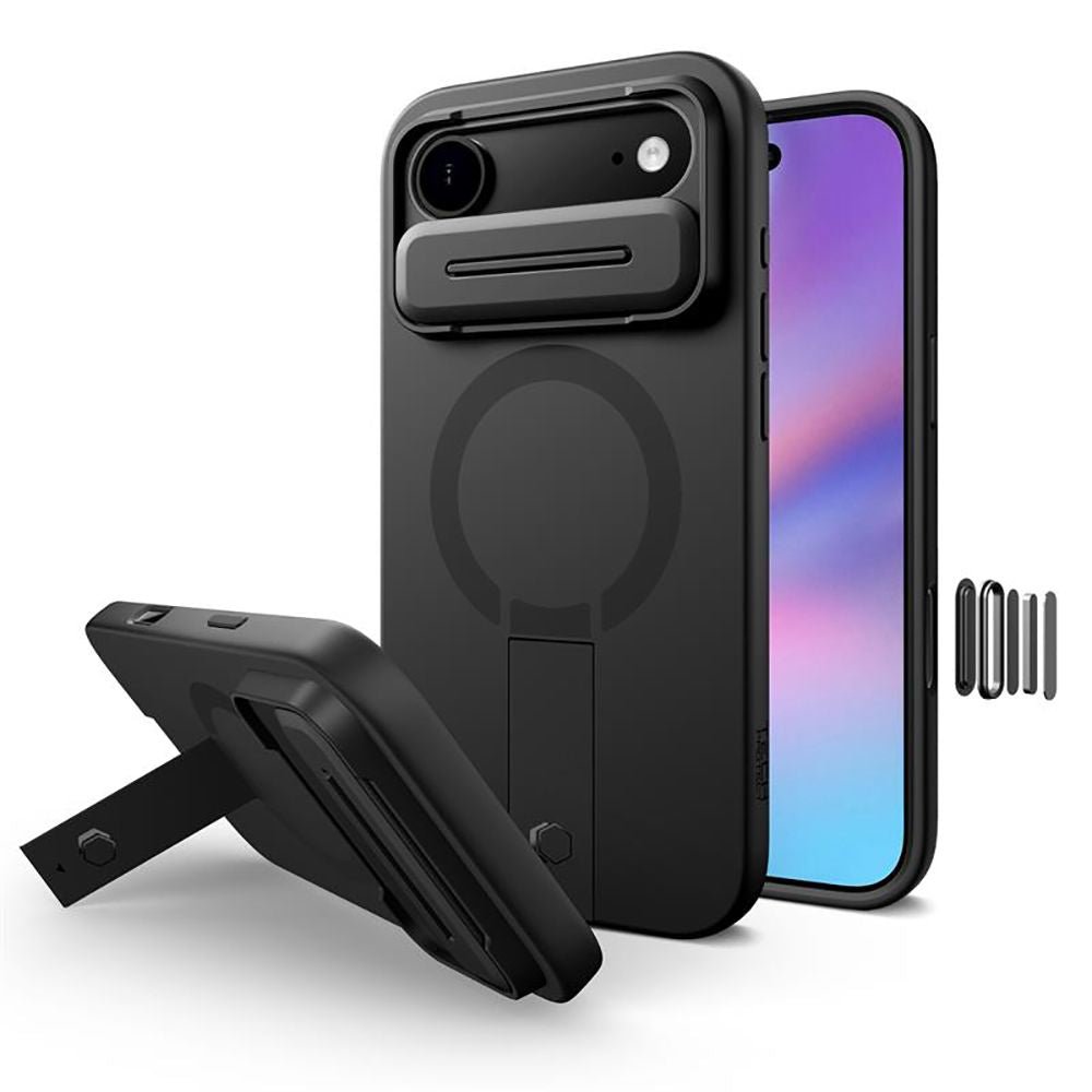 Tech - Protect iPhone Air - Kevlar Aura MagSafe - Σκληρή Θήκη με Ανοιγόμενο Κάλυμμα Κάμερας και Stand - Black