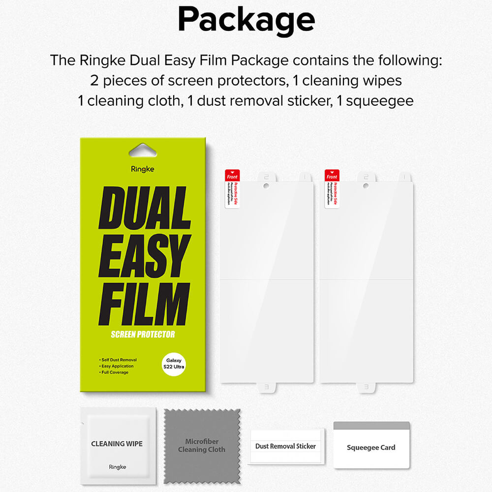 Ringke Samsung Galaxy S22 Ultra Dual Easy Full Cover - Προστατευτική Μεμβράνη Οθόνης - 2 Τεμάχια - Διάφανα