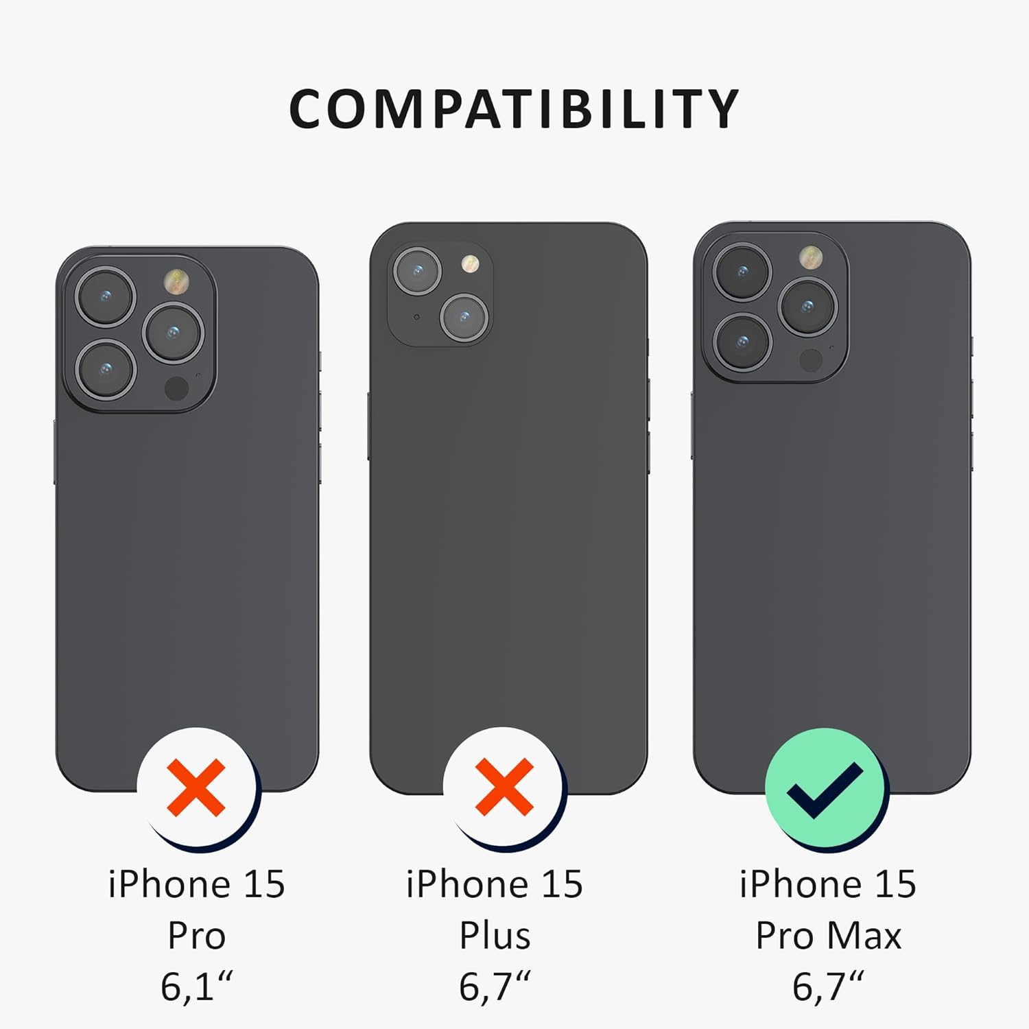 Kalibri iPhone 15 Pro Max Θήκη Σιλικόνης Rubberized TPU - Black