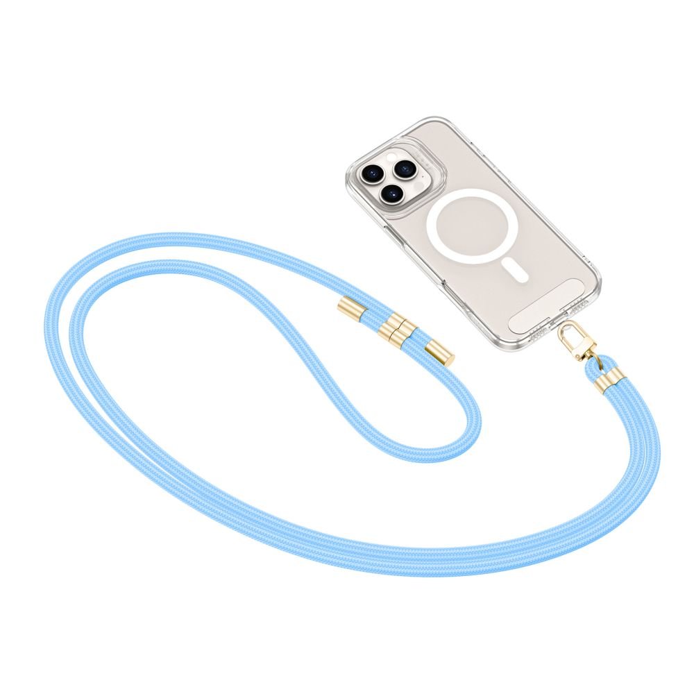 Tech - Protect C7S Rope CrossBody Strap - Universal Λουράκι για Θήκη Κινητού - Baby Blue / Gold