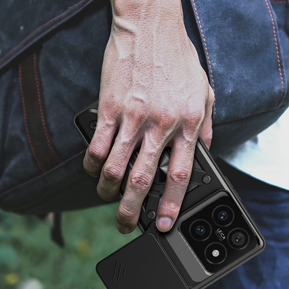 Tech - Protect Xiaomi Redmi 14T Camshield Pro Σκληρή Θήκη με Πλαίσιο Σιλικόνης και Δαχτυλίδι Συγκράτησης - Black