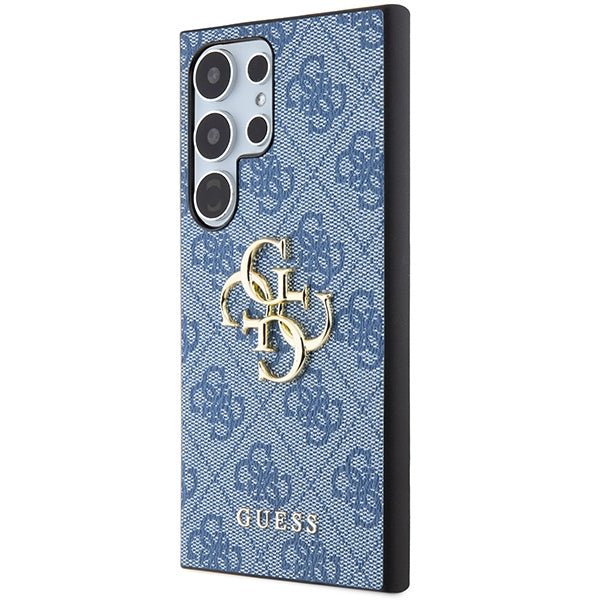 Guess Samsung Galaxy S24 Ultra - 4G Big Metal Logo Θήκη με Επένδυση Συνθετικού Δέρματος - Blue - GUHCS24L4GMGBL